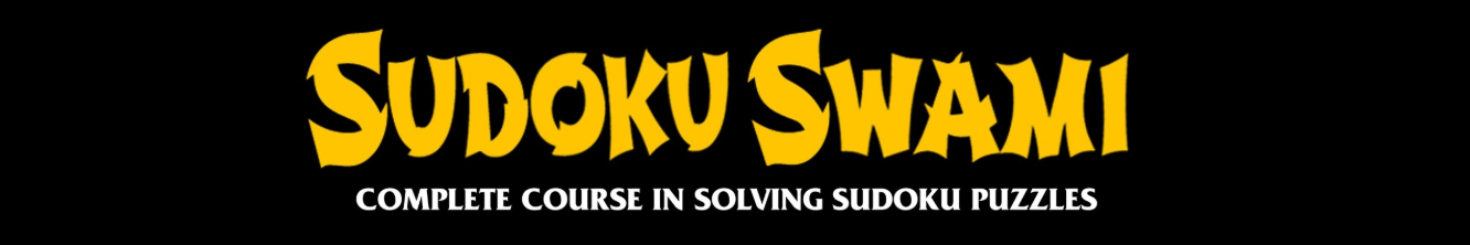Sudoku Swami's banner depicting his complete course in solving sudoku puzzles